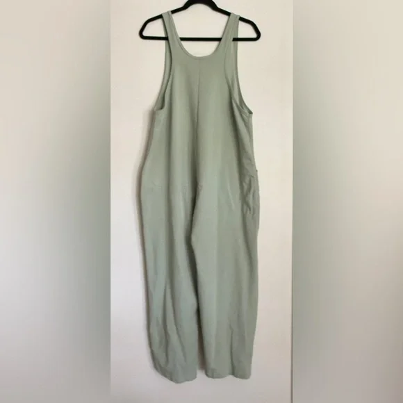 Sage Green Overalls with Pockets - Picture 2 of 4